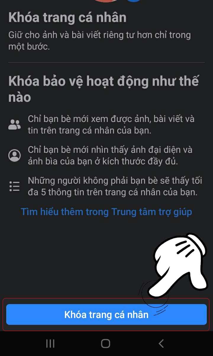 Hình ảnh: Khóa trang cá nhân