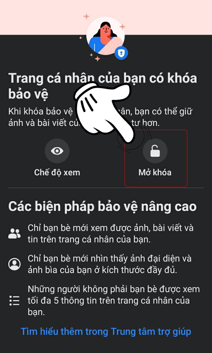 Hình ảnh: Chọn Mở khóa