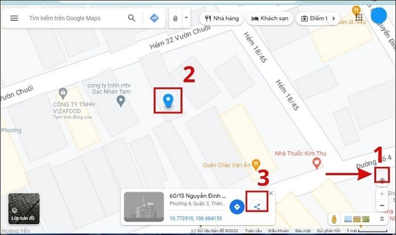 Hình ảnh: Gửi định vị Google Map trên máy tính 