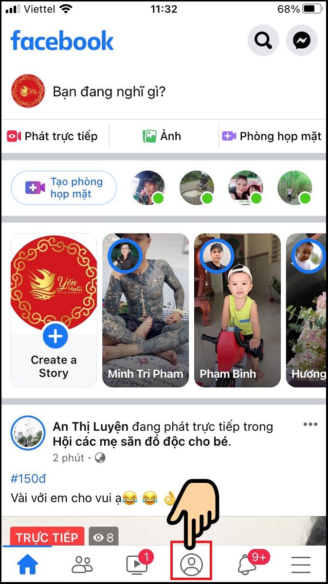 Truy cập vào Facebook trang cá nhân